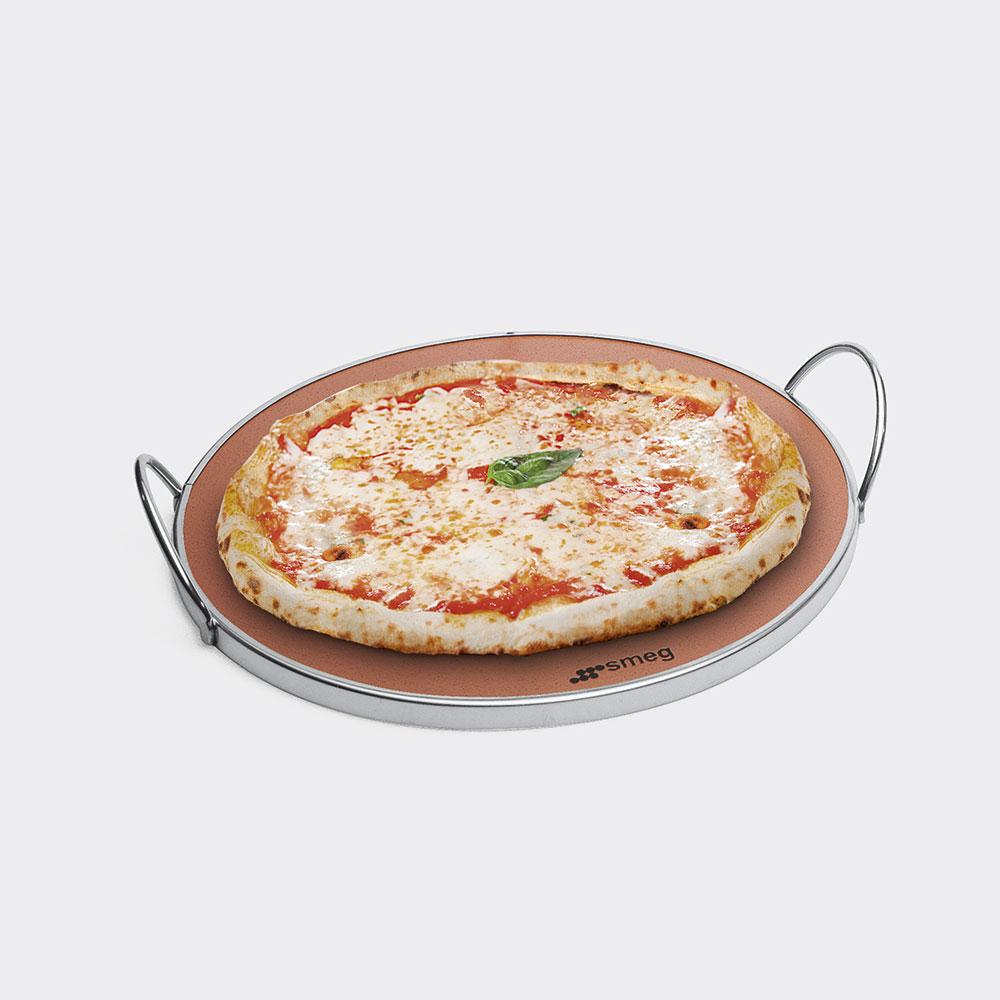 Pizzastein rund, glasiert: D: 35 cm
