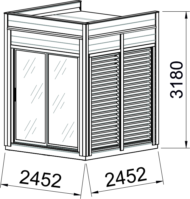 Modular House 2x2m Standard Sauna Set