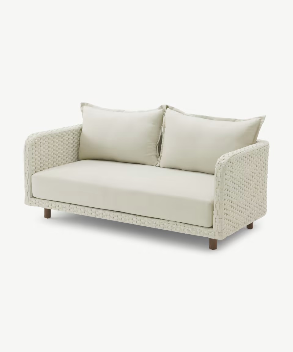 Nayan Lounge-Sofa mit 2 Sitzen, pulverbeschichteter Stahl, Austerngrau 