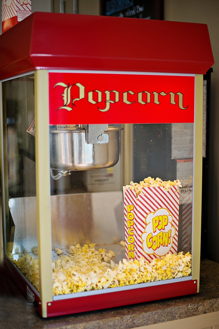 Leih-Party-Oldschool-Popcornmaschinenwagen, ohne Popcorn und Reinigung 